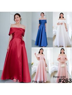 kudapy Maxi เดรสยาว เจ้าหญิง เปิดบ่า ดีเทลอกโบว์ใหญ่ กระโปรงบาน ลุคหวานๆ พรางแขน โชว์เอวสับๆ