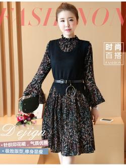 set เดรสและเสื้อกั๊ก พร้อมเข็มขัดสีดำ ใส่ทำงาน