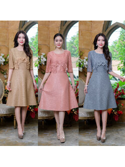 kudapy เดรสสั้น ดีไซน์สวยเก๋ ช่วงอกแต่งดอกไม้ ผ้าสวย ทรงสวยหวาน งานดีมาก ถูกใจแน่นอน