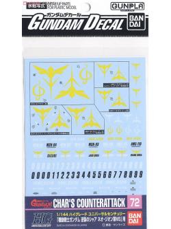 (เหลือ 1 ชิ้น รอเมล์ฉบับที่2 ยืนยัน ก่อนโอน) Gundam Decal 72 HG Gundam Char`s Counter Attack Neo Zeon