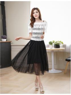 kudapy set เสื้อและเดรสแยกชิ้นกัน มาพร้อมเข็มขัดมุกสีขาว สวยมากค่ะ