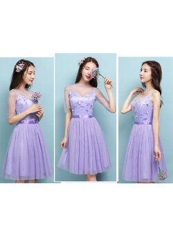 kudapy ชุดราตรีสั้นสีม่วง เดรสสายเดี่ยว+เสื้อคลุมตาข่าย ผ้าซีทรุ เซ็กซี่มาก