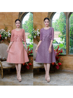 kudapy เดรสสั้นสีม่วง/สีชานม ดีไซน์สวยเก๋ ช่วงอกแต่งดอกไม้สวยมากๆ ผ้าสวย ทรงสวยหวาน งานดีมาก ถูกใจแน่นอน