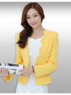 เสื้อสูทผู้หญิงใส่ทำงานสีเหลือง ใส่ออกงานสไตล์เรียบหรู