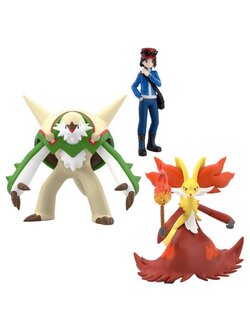 Preorderเข้า 3-4/2026 รบกวนสั่งแยกกับสินค้ารายการอื่นครับ Bandai 4570117923241 POKÉMON SCALE WORLD KALOS REGION CALEM & CHESNAUGHT & DELPHOX W/O GUM