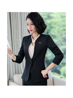kudapy เสื้อสูทผู้หญิงแฟชั่นสีดำ ทรงคอวี สวยมากค่ะรุ่นนี้