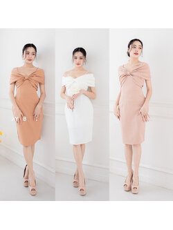 kudapy เดรสสั้นสีโอวัลติน/สีน้ำตาล/สีขาว ชุดออกงาน ดีเทลโบว์สอดแขน รุ่นนี้เรียบหรู ลุคคุณหนู น่ารักมากก สาวๆที่อยากพรางช่วงต้นแขน