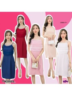 kudapy เดรสสั้น สายเดี่ยว อกแต่งผ้าตาข่าย สม็อกอกหลัง ผ้าซาร่า งานเเพทเทิรน์สวย ใส่ออกมาสวย ใส่เที่ยว ใส่ออกงานได้