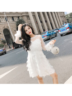 kudapy เดรสสั้นสีขาว ขนฟรุ้งฟริ้ง สายแบ๊วต้องไม่พลาดใส่สบายดูน่ารักๆ