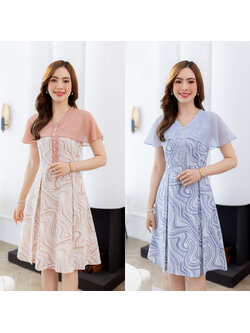 kudapy เดรสสั้นสีโทนน้ำตาลนู้ด/สีโทนเทาม่วง ไหล่ระบายชีฟอง สวยละมุน แนะนำเลยค่ะ ลายผ้าสวยใช้ผ้าชีฟองสีพื้นเป็นระบาย แต่งกระดุมช่วงอก กระโปรงจับจีบทวิส