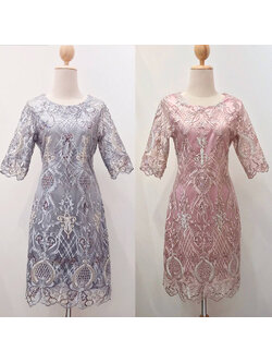 kudapy ชุดไปงานแต่งสีเทา สีชมพู เดรสสั้นผ้าลุกไม้ประกายเพชร ทรงสวย งานตัดพรีเมี่ยม มีซับใน ซิบหลังอย่างดีค่ะ