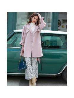 kudapy เสื้อแจ๊คเก็ตยาวสีชมพูกะปิ กันหนาวกันลมได้ L