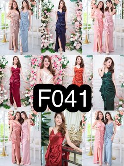 kudapy ชุดราตรียาวสายเดี่ยวจีบเอวระบาย กป.ยาวผ่าหน้า ผ้าเปเป้ไม่ยืด สีกรมท่า ,ฟ้าเทา ,น้ำตาลอิฐ,ชมพูพิ้งโกลด์,แชมเปญ,ฟ้าเข้ม,น้ำเงินสด