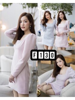 kudapy เดรสสั้นแขายาวทรงตุ๊กตา สีเทา,แดงเลือดหมู,กรมท่า,โอวัลติน,ขาว,ดำ