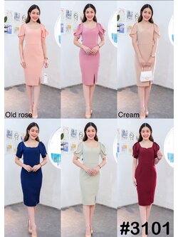 kudapy เดรสสั้นสีส้มโอรส,ครีมนู้ด,เขียวพิตาชิโอ้,ชมพู,แดง,กรม เรียบหรู เทลอกหัวใจ แขนจับเดรปสองเลเยอร์ กระโปรงผ่าหน้า เนื้อผ้าเครปเกาหลีอัดกาว