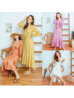kudapy เดรสยาวสีชมพู,ขาว,เลือง,ส้มอิฐนื้อผ้าดี มีซับใน ใส่ได้ทุกลุค สวยทุกสี บอกเลยว่าแซ่บโดนใจสาวๆแน่นอนค่ะ