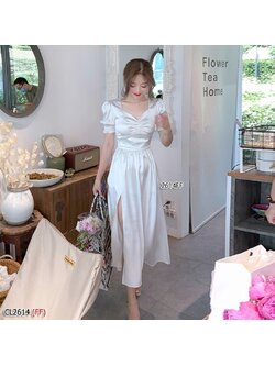 kudapy เดรสยาวสีขาว ผ้าไหมอิตาลี่ เนื้อผ้านิ่มเย็น ลื่นๆ ใส่สบายทิ้งตัวสวยๆ