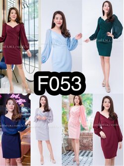 kudapy เดรสสั้นป้ายอก สีแดงเลือดหมู ,กรมท่า ,ขาว ,โอวัลติน เดรสแขนยาวชีฟองดึงยางหัวแขน ผ้าฮานาโกะ