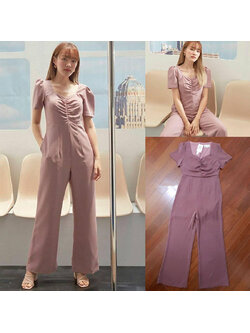 kudapy จั้มสูทขายาวสีชมพู กางเกงขายาว รุ่นนี้เนื้อผ้าหนักมากกกก ใส่ทิ้งตัวสวย