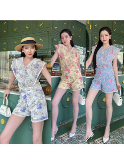 kudapy set เสื้อ+กางเกง งานปัก แต่งฉลุ ผ้าดีมาก ใส่สบาย เรียบหรูไฮโซ ใส่เที่ยว ใส่ชิว