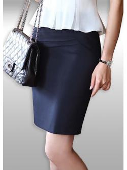 กระโปรงสั้นสีกรมท่า ทรงเอใส่ทำงาน จับจีบเอวตามแบบ ทรงสวยเข้ารูป S 3XL