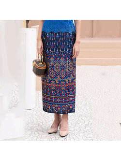 kudapy ผ้าถุงทอลายกาฬาสินทร์ สีกรมท่า