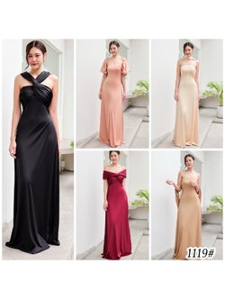 kudapy ชุดราตรีสุดหรู ออกงานปังๆ ใส่ได้หลายแบบ เปิดบ่า/คล้องคอ/เกาะอก กระโปรงทรงเอ เนื้อผ้า ไลคราหนา สวยพริ้ว