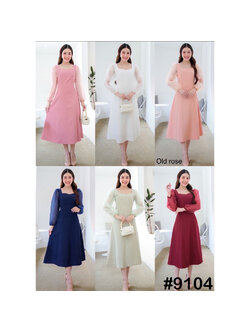 kudapy เดรสสั้นสีกรม ขาว เขียวพิตาชิโอ้ ส้มโอรส ชมพู แดง แต่งแขนแก้ว จับจีบแขนตุ๊กตา ทรงเอวตีเกร็ดหน้า เข้ารูปโชว์เอวคอด