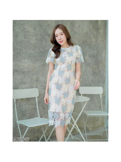 kudapy เดรสสั้นสีขาว ผ้าลูกไม้ 3 สี ใส่ออกงานสวยดูดีมากๆ