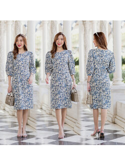 kudapy เดรสสั้นสีฟ้าขาว สไตล์เรียบหรู เนื้อผ้าอย่างดี ไม่บาง มีซับใน มีซิปหลัง สวมใส่ง่าย เนื้อผ้าใส่สบายผิว