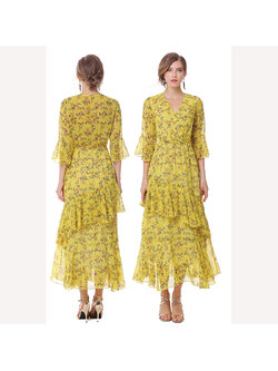 kudapy ดรสยาวระบายชีฟองงานพริ้วววต้องรุ่นนี้เลยค่ะ ดีไซด์ระบาย2ชั้นเก๋ๆ