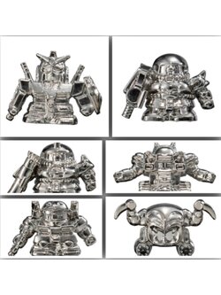 Gashapon Bandai 4582769927585*ได้ครบ 6แบบ สีเงิน **Mobile Suit Gundam Diecast Gashapon Warriors Series