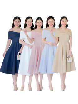 kudapy เดรสสั้นสีขาว ชมพูพาสเทล ทอง กรม เทา เปิดบ่าจับจับอก มีสายเดี่ยวกันหลุดเดรสเปิดบ่า จับจับอก มีสายเดี่ยวกันหลุด โบว์เอียง เข้ารูป เก็บทรง