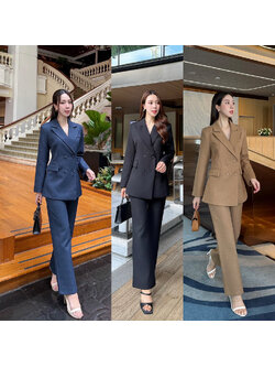 kudapy เซ็ทสูท ผ้าทอชนิดพิเศษ ยับยาก อัดกาวทั้งชุด เสื้อสูททรงทันสมัยออกออกแบบให้มีทรงยาวเข้ารูป