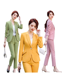 kudapy เซตสูท 3 ชิ้น เสื้อ+กางเกง+สายเดี่ยว ชุดสูทสีชมพู สีเขียว สีเหลือง งานตักเย็บพรีเมี่ยม งานสวย รับประกันคุณภาพค่ะ