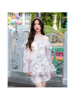 kudapy ชุดเซ็ทสีครีม อกระบายลายกระรอก