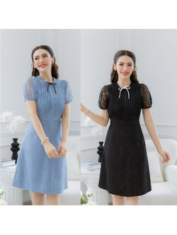 kudapy เดรสลูกไม้อกตีเกล็ดตั้ง สวยมีเลเยอร์ ลูกไม้อัดกาวอยู่ทรงสวย มีดีเทลแต่งโบวเล็กๆน่ารัก