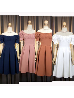 kudapy เดรสสั้นสีกรม/สีขาว/สีชาไทย/สีชมพู แขนตุ๊กตา ใส่ได้ 2 แบบ บอดี้ต่อสามช่วง ทรงเข้ารูป ช่วยให้ดูเอวเล็ก แต่งโบว์หลัง ปรับเอวคอดได้อีก