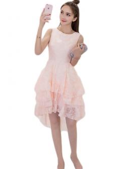 kudapy ชุดเดรสราตรีออกงานยาวสีส้มอ่อนสวยพิมพ์ลายหรูหรา