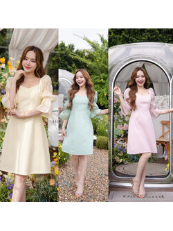 kudapy เดรสพาสเทลแขนพัฟระบาย เติมเต็มความหวานละมุน ดีไซน์แขนยาวพองระบายจากผ้าออร์แกนซ่า ทรงพอง เพิ่มเสน่ห์แบบเจ้าหญิงแสนซน