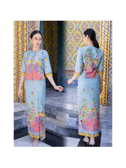 kudapy ชุดเซ็ทเนื้อผ้า ผ้าคอตตอนพิมพ์ลายสีสดใส ลายสวย ผ้าไม่บางใส ไม่เห็นชั้นใน สีไม่ตก ผ้าไม่ยืดไม่หด อัดกาวทั้งชุด