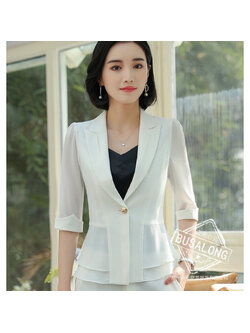 kudapy เสื้อสูท สีขาว เสื้อสูทแฟชั่น เสื้อสูทสำหรับผู้หญิง พร้อมส่ง ผ้าคอตตอน 100 % เนื้อดี คุณภาพงานพรีเมี่ยม