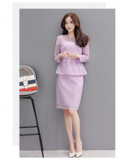 kudapy set เสื้อและกระโปรงสีม่วงพาสเทลสวยหวาน