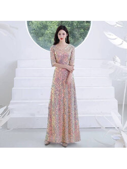 kudapy เดรสยาวปักกริสเตอร์ เดรสออกงานงาน ปักเลื่อมทุกอณูรอบตัว เนื้อผ้ายืดขยายเพิ่มได้ ใช้ผ้าเนื้อดี