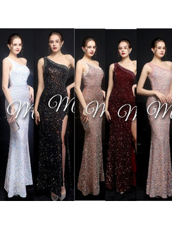 kudapy เดรสยาวสีชมพู/สีแดงเลือดหมู/สีน้ำตาล/สีขาว/สีกรม ออกงานม่ เนื้อผ้าปักเลื่อมทั้งตัว ผ้าสปริงตัวยืดเข้ารูป ทรงสวย เรียบหรู