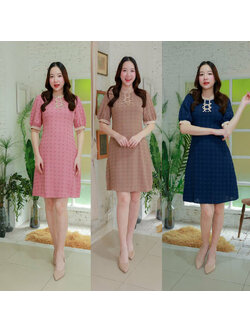 kudapy เดรสสั้น ทรงเอคอกลมแต่งโบว์ผูก ใส่ออกงานสวยดูดี