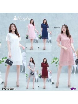 kudapy เดรสลูกไม้ แขนสั้น มีรองซับในช่วงอก น่ารัก เกาหลีมากๆค่าาา งานสวย ใส่เที่ยใ ใส่ทำงานได้