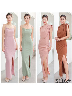 kudapy ชุดราตรีออกงาน สายเดี่ยวเข้ารูป ส่เสื้อคลุมชายโค้ง เนื้อผ้าชีฟองหนา