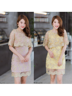 kudapy เดรสสั้นสีชมพู/สีเหลือง ปักเลื่อมทองใส่สบาย ออกงานดูดีมากๆ