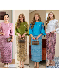 kudapy เสื้อเนื้อผ้าไหม 4 เส้นสีเขียว/สีขาว/สีเทา/สีฟ้า ลูกไม้ฝรั่งเศส สวยดูแพงซ่อนความงามแบบไทย (เฉพาะเสื้อ)